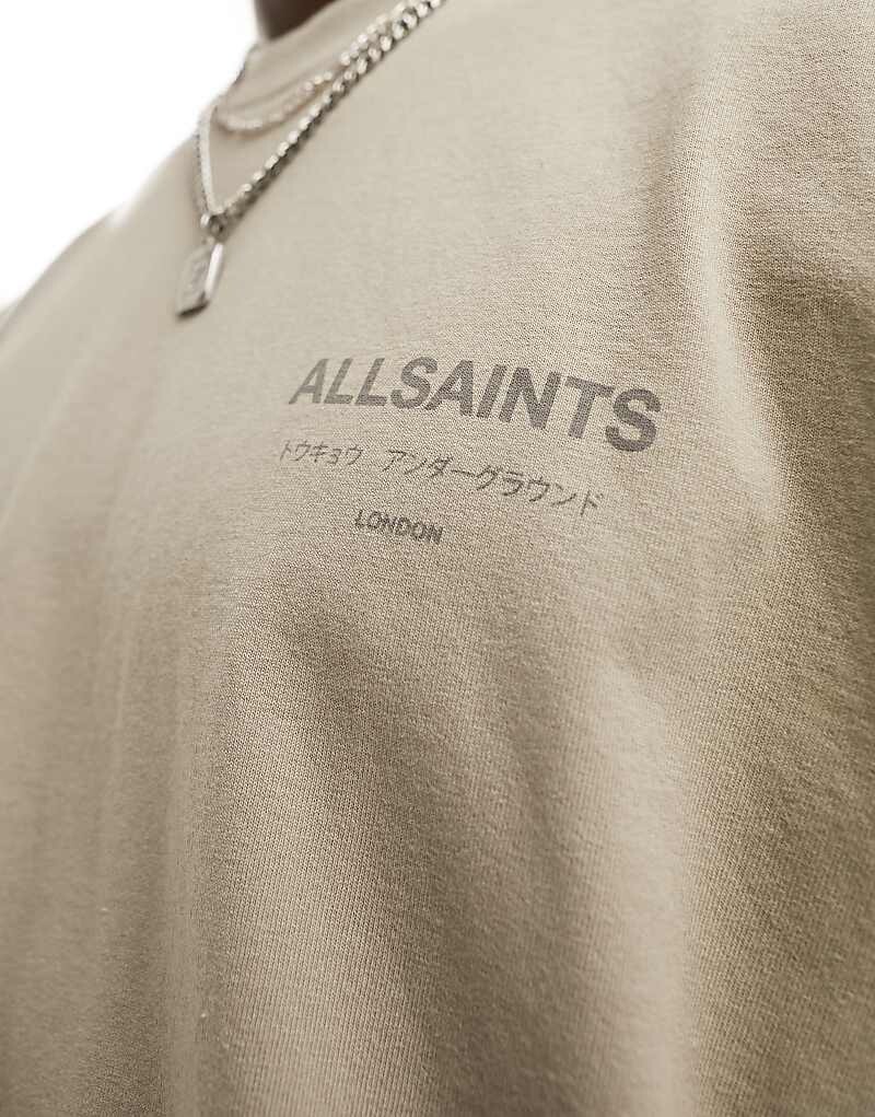 

All Saints – Underground – Серо-бежевая футболка оверсайз