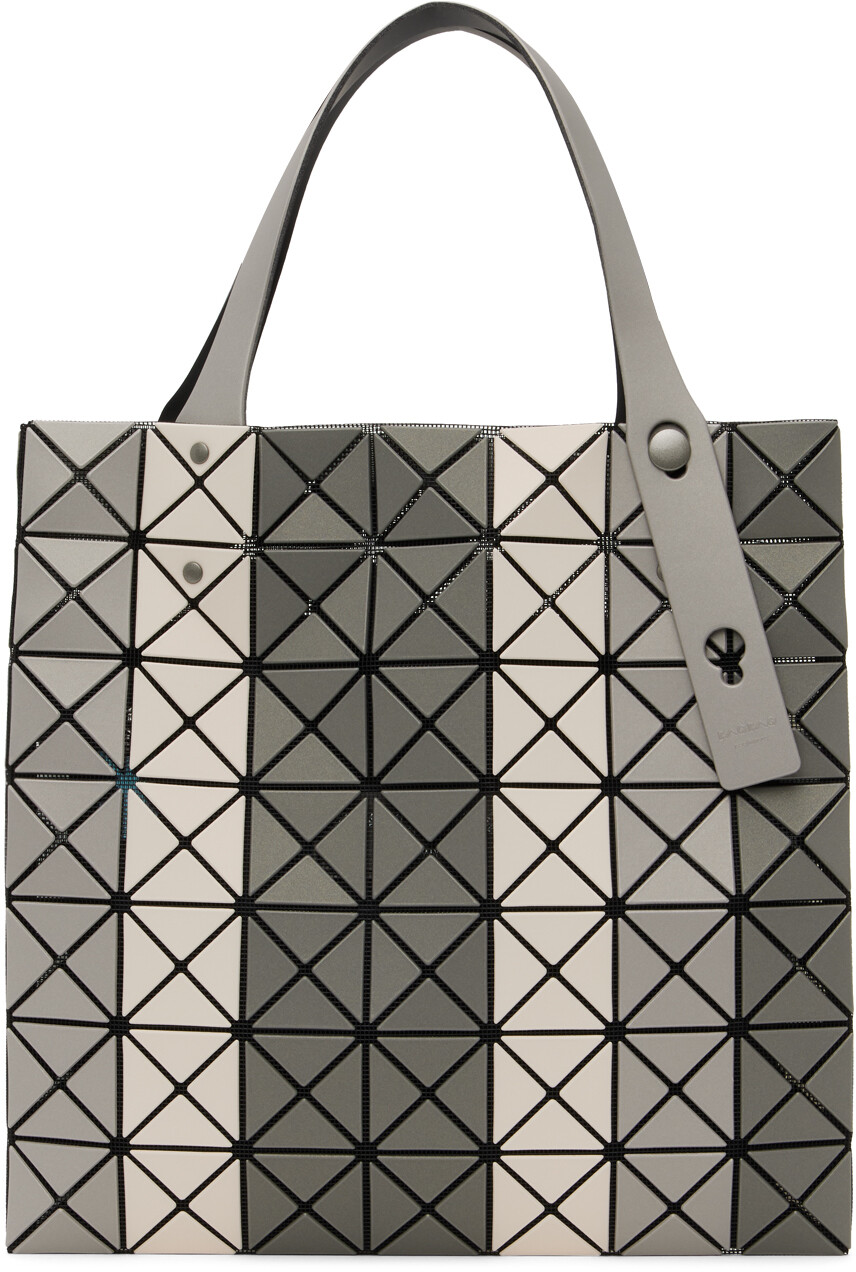 

Серо-белая сумка-тоут в полоску с призмой BAO BAO ISSEY MIYAKE
