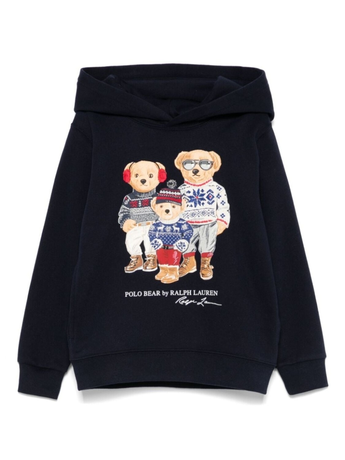 

Флисовое худи Polo Bear Family Ralph Lauren Kids, синий