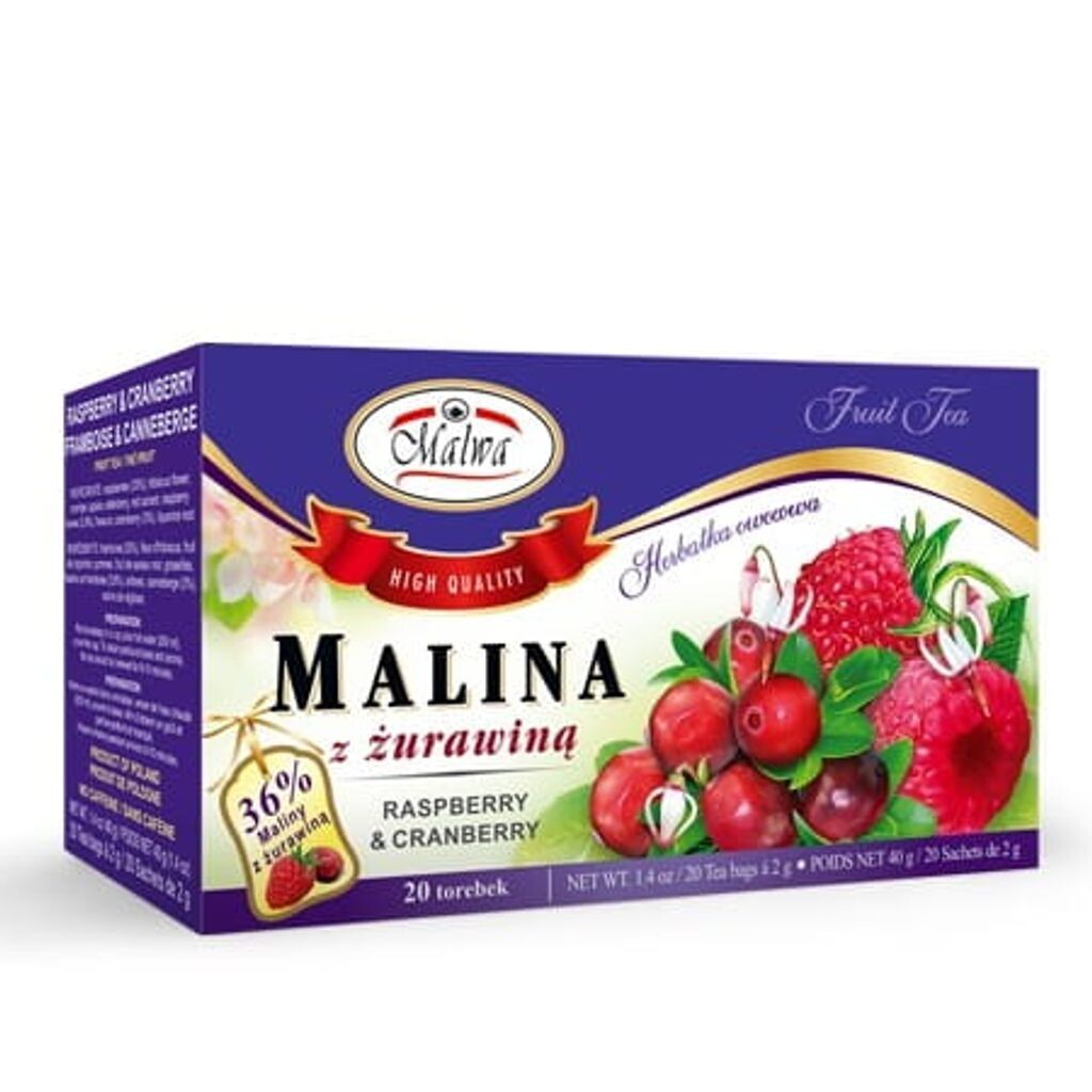 

Чай малина + клюква 20 х 2г MalwaV