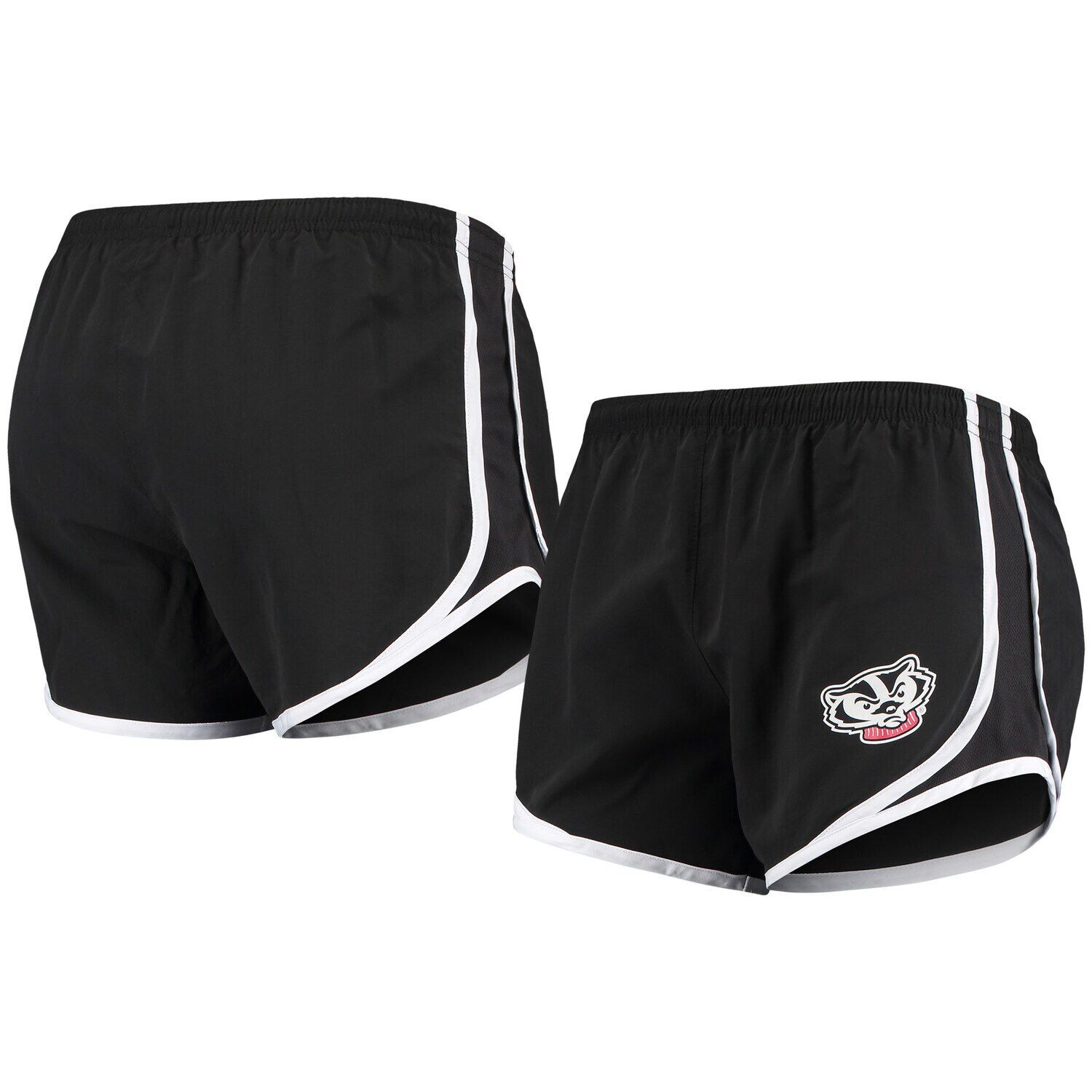 

Женские черные/белые шорты Wisconsin Badgers Elite