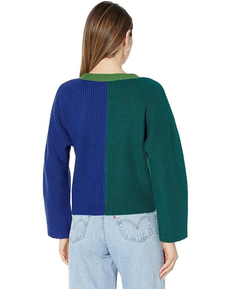 

Свитер line and dot Catalina Color-Blocked Cardigan, цвет Green/Blue Multi