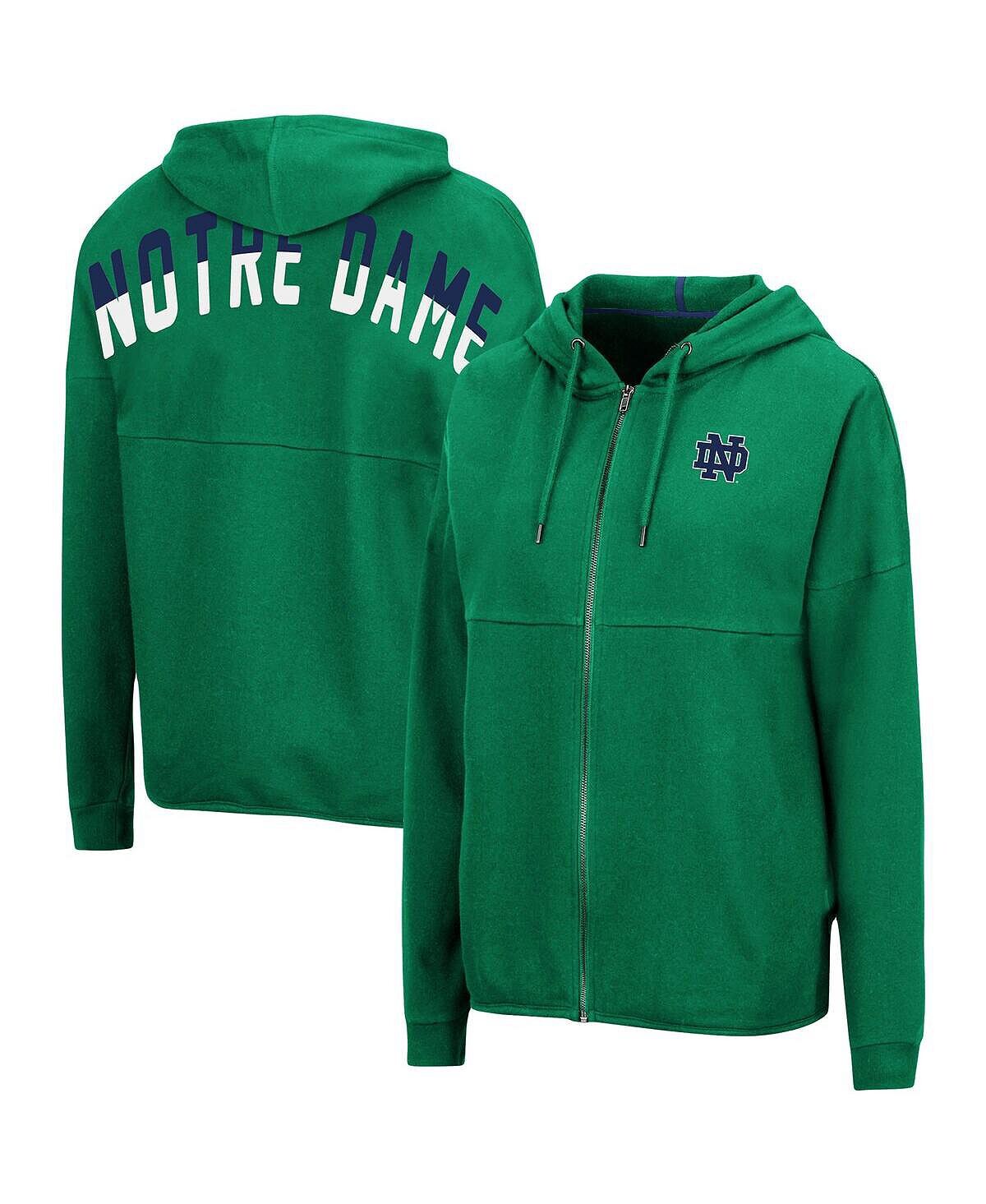

Женская зеленая худи с молнией во всю длину Notre Dame Fighting Irish Two-Hit Colosseum, зеленый