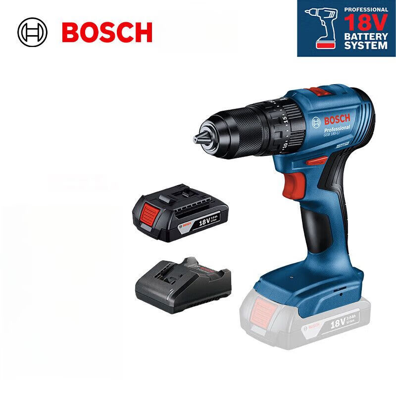 Бесщеточная литиевая ударная дрель Bosch GSB185-LI аккумуляторная бытовая электрическая ручная дрель