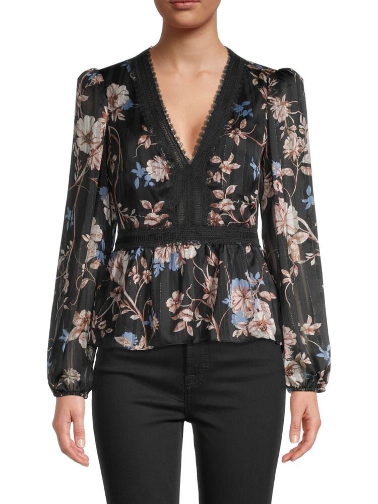 

Топ с цветочным принтом Bcbgmaxazria, цвет Black Combo