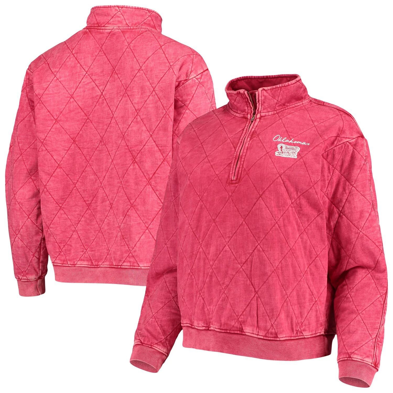 

Женская стеганая куртка Gameday Couture Crimson Oklahoma Early Unstoppable Chic с молнией четверть четверти
