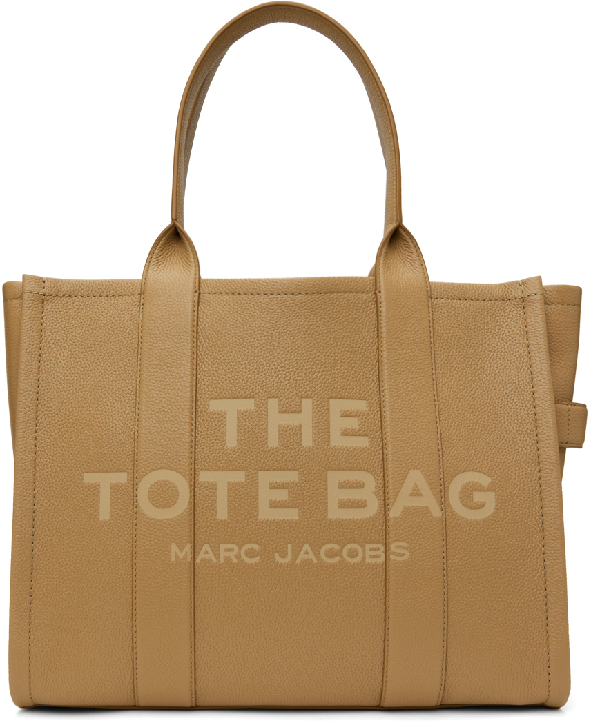 Светло-коричневая кожаная большая сумка-тоут Marc Jacobs