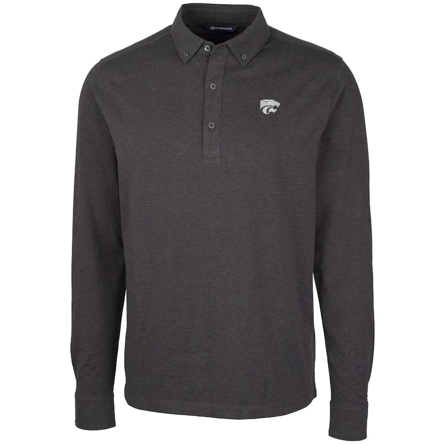 

Поло с длинным рукавом Cutter & Buck Kansas State Wildcats, черный