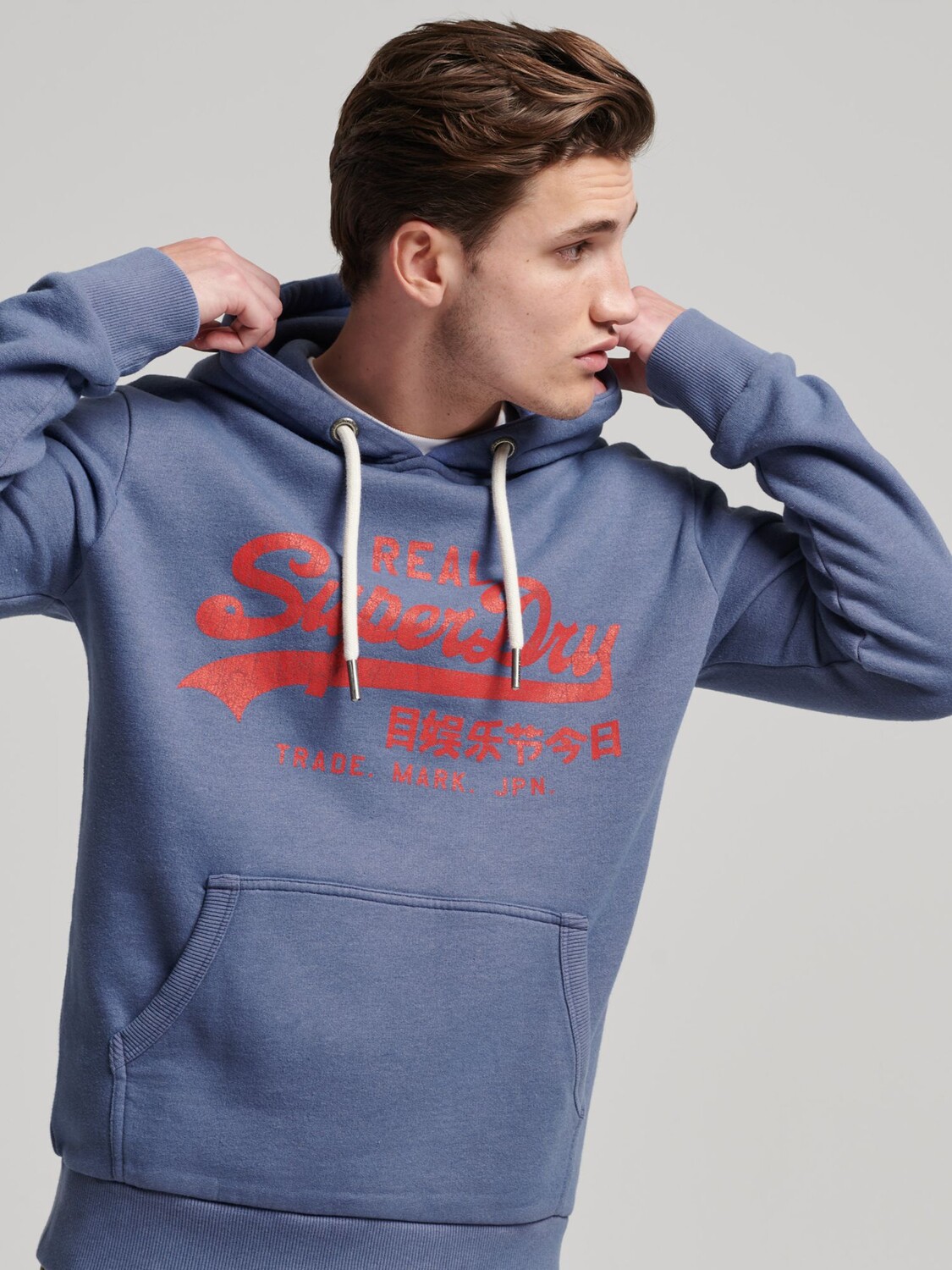 

Толстовка с логотипом Vintage Marl Superdry, марлин блю