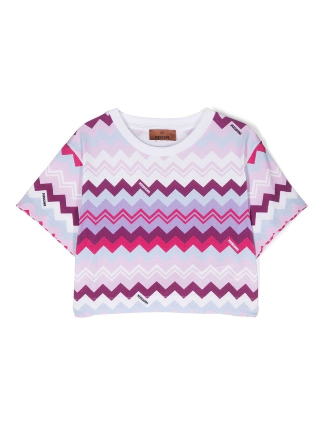 

Missoni Kids футболка с узором зигзаг, розовый