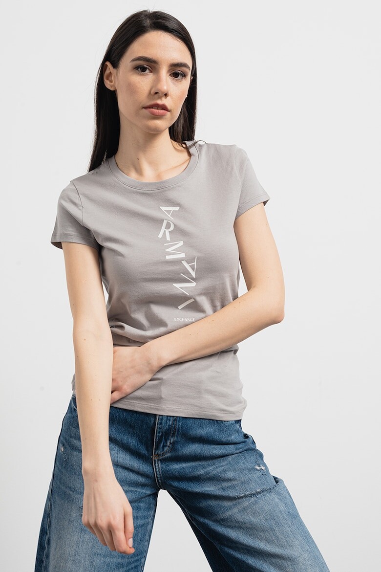 

Хлопковая футболка с логотипом Armani Exchange, серый