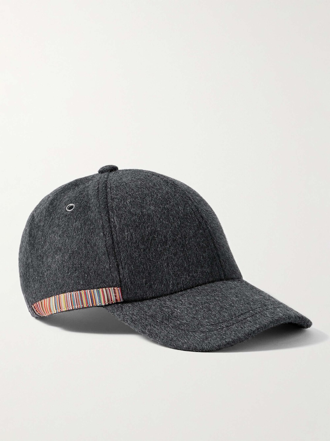 

Бейсболка из кашемира и шерсти с фирменными полосками PAUL SMITH, древесный уголь