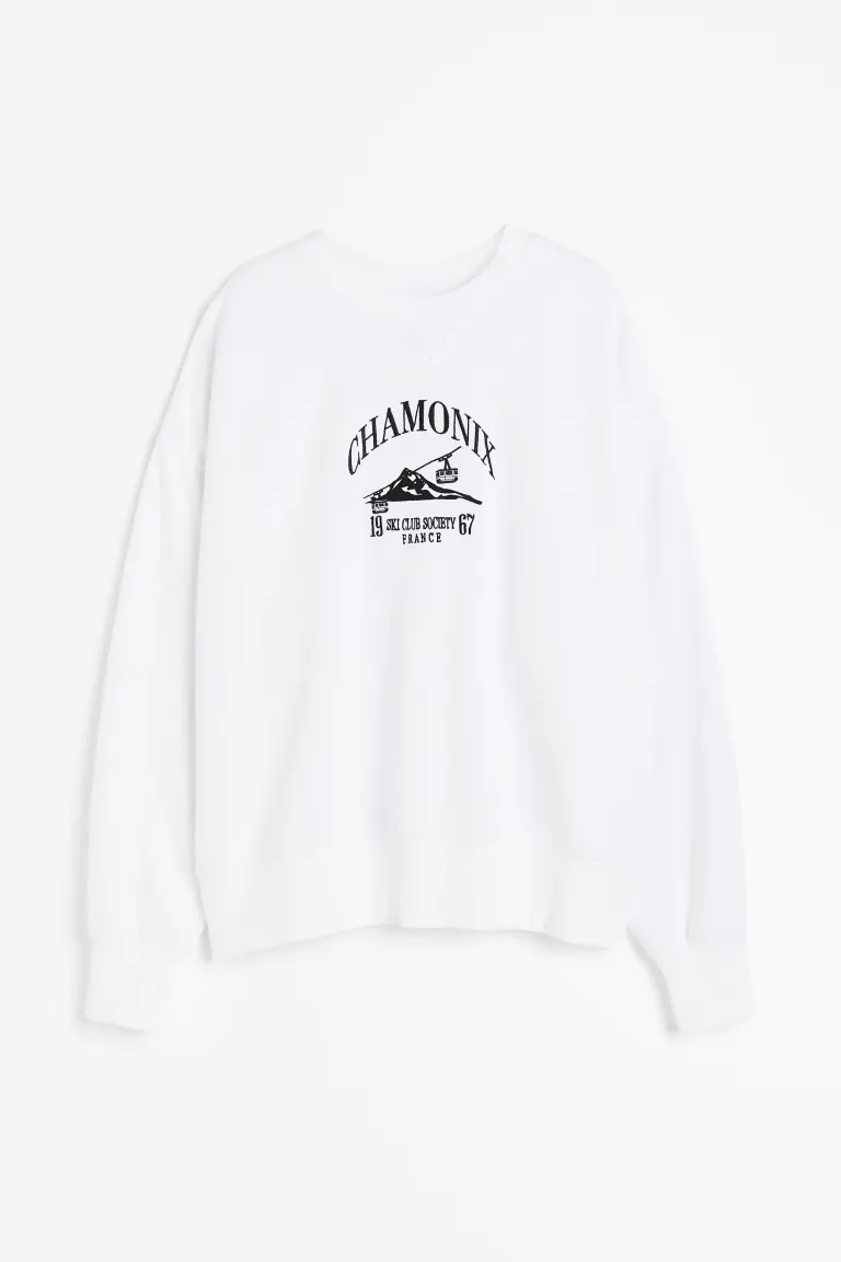 

Объемный свитшот с мотивом H&M, белый
