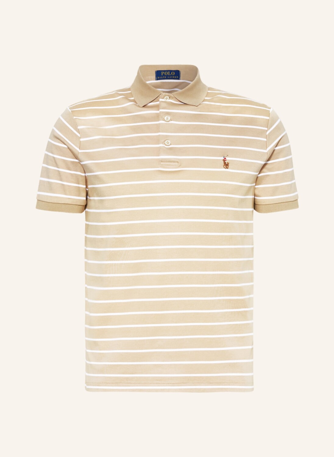

Рубашка поло POLO RALPH LAUREN Jersey Custom Slim Fit, бежевый