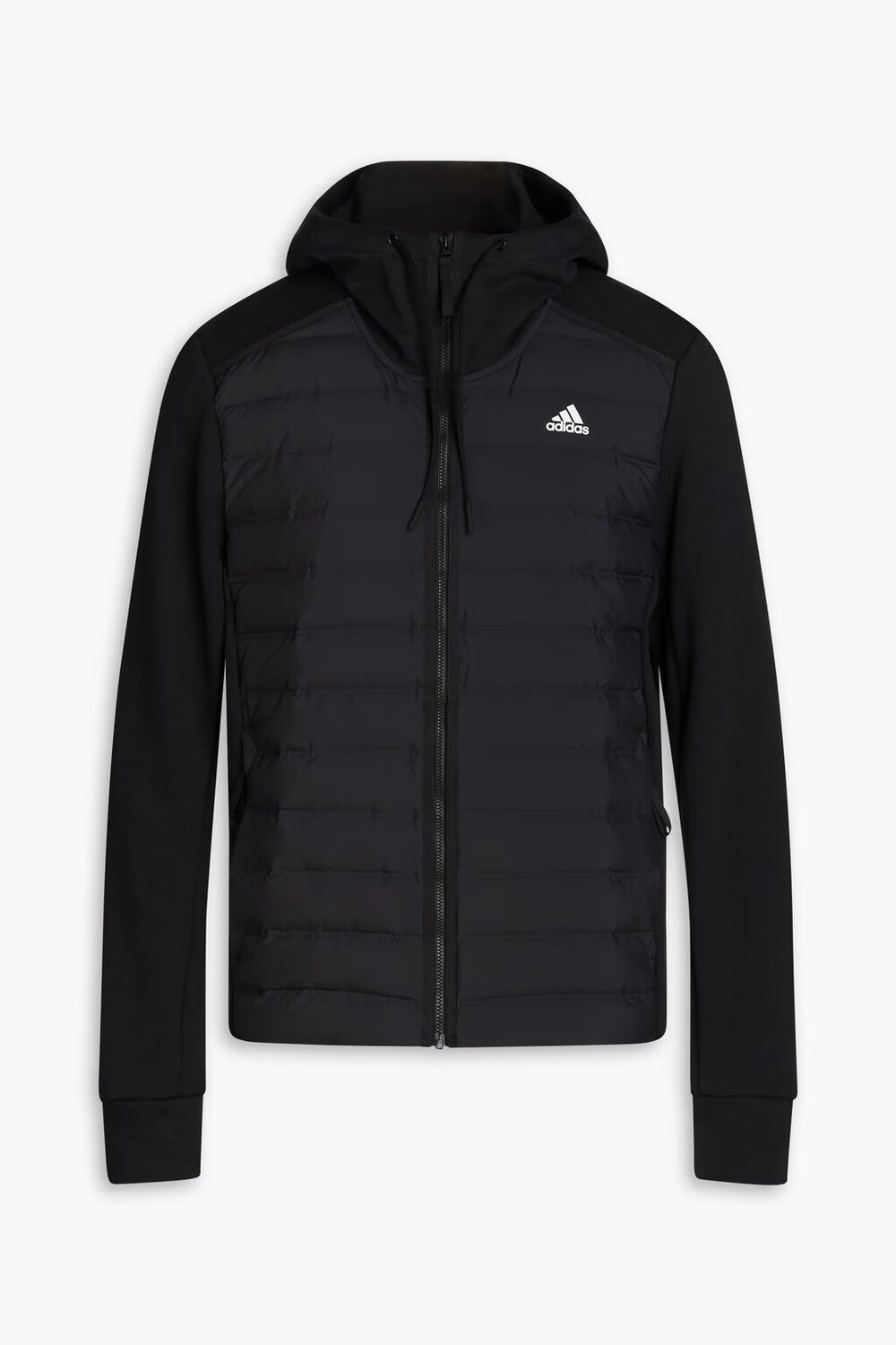 

Стеганый пуховик с капюшоном и принтом Adidas, черный