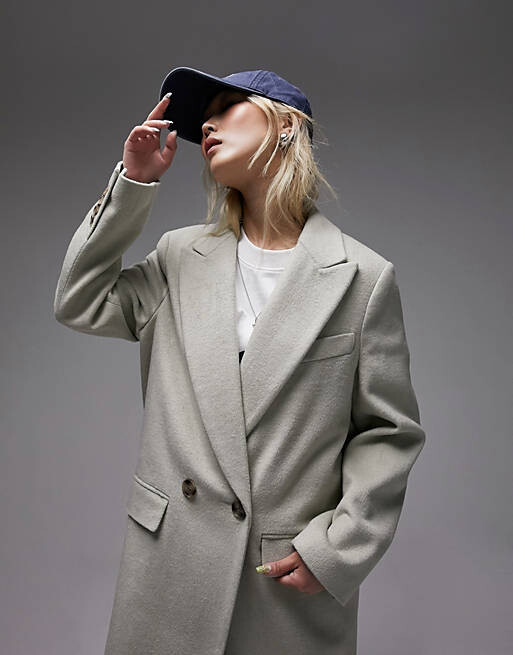 

Длинное двубортное элегантное пальто Topshop Petite