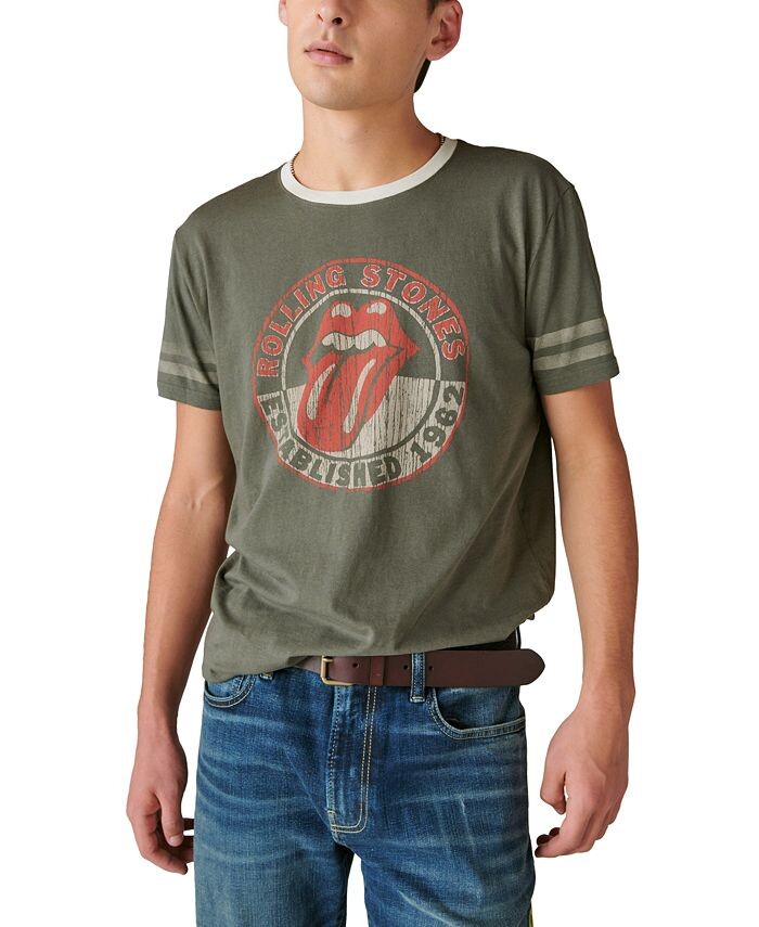 

Мужская футболка с круглым вырезом и короткими рукавами с рисунком Rolling Stones 1962 Lucky Brand, черный