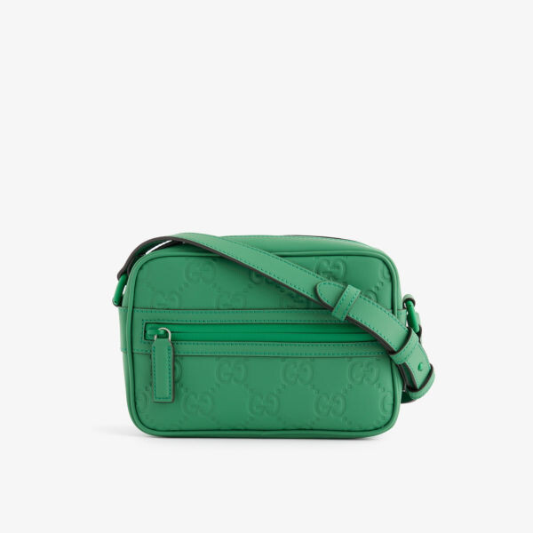 

Кожаная сумка через плечо с тисненым логотипом Gucci, цвет new shamarock