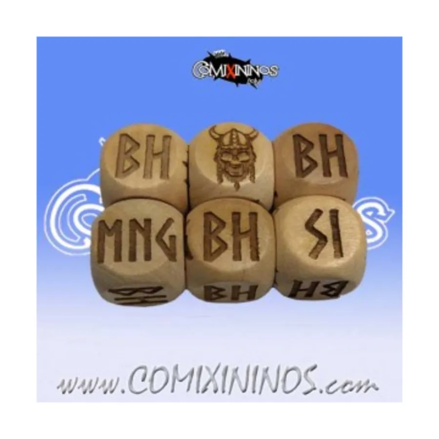 

Набор из 2 скандинавских кубиков травм, Fantasy Football Miniatures - Wooden Dice (16mm)