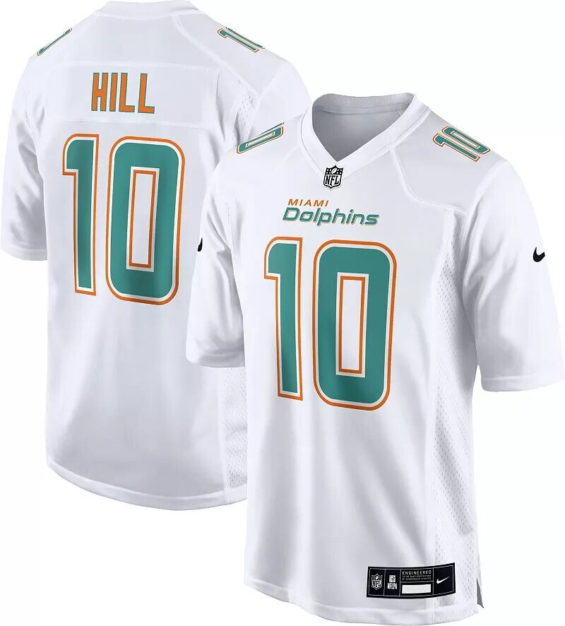 

Мужское белое игровое джерси Nike Miami Dolphins Tyreek Hill #10