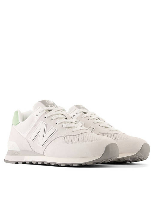 

Бело-зеленые кроссовки New Balance 574