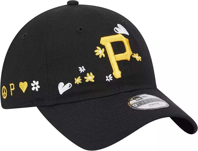 

Черная регулируемая кепка New Era Pittsburgh Pirates 9Twenty для девочек