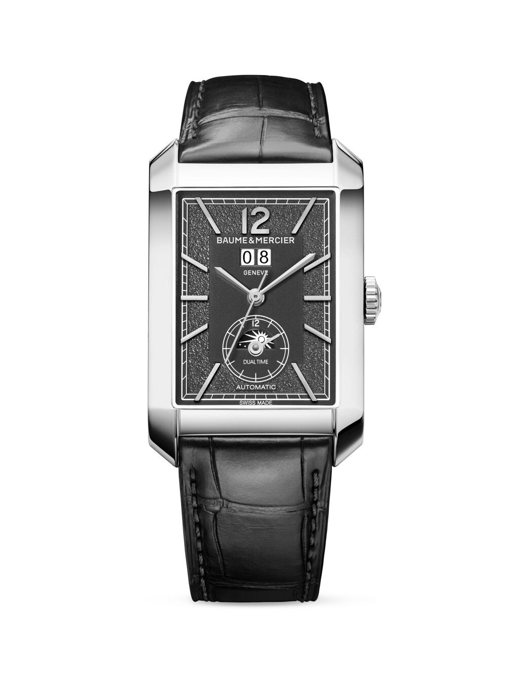 

Часы Hampton из нержавеющей стали и кожи с эффектом аллигатора Baume & Mercier
