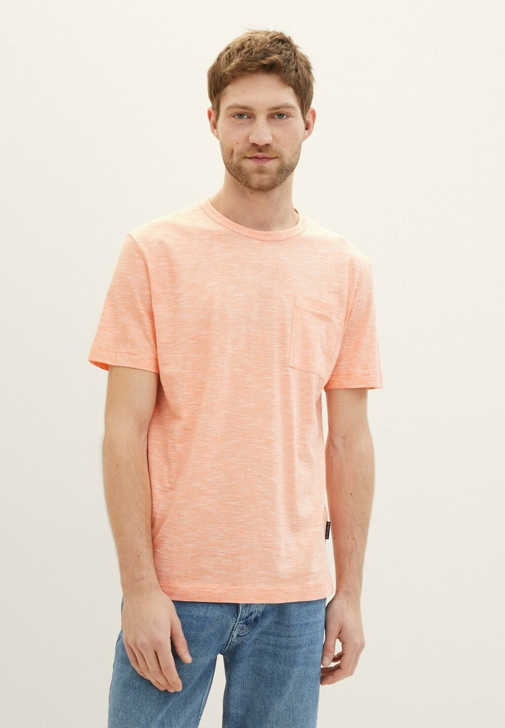 

Футболка базовая TOM TAILOR, цвет melon orange finestripe