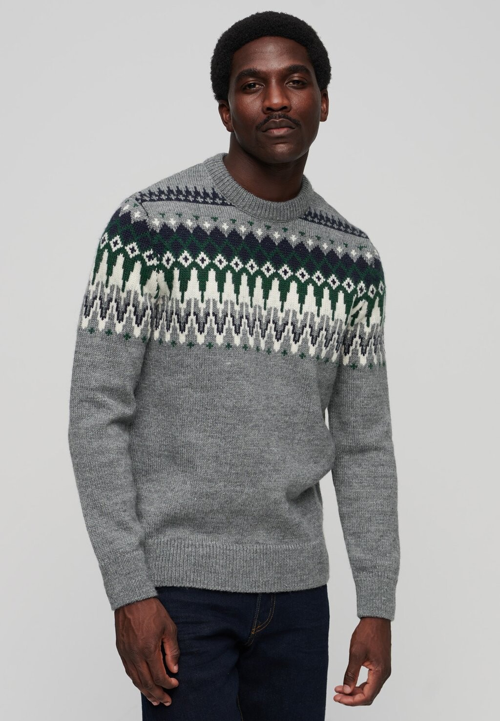 

Джемпер FAIRISLE CREW Superdry, серый