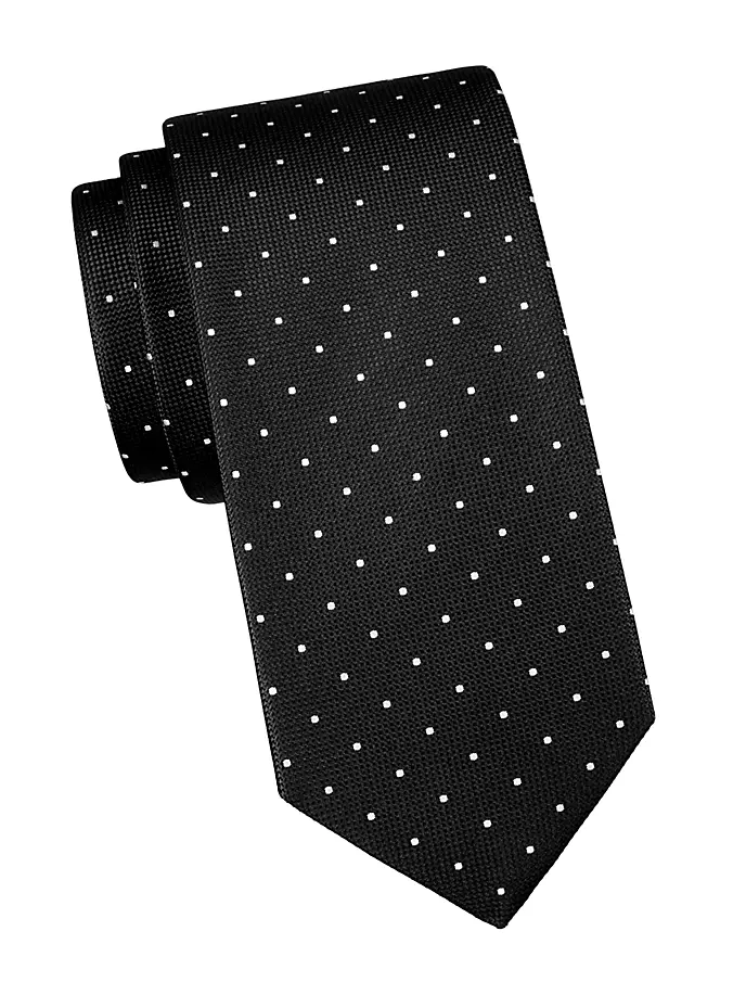 Шелковый галстук в горошек Eton, черный