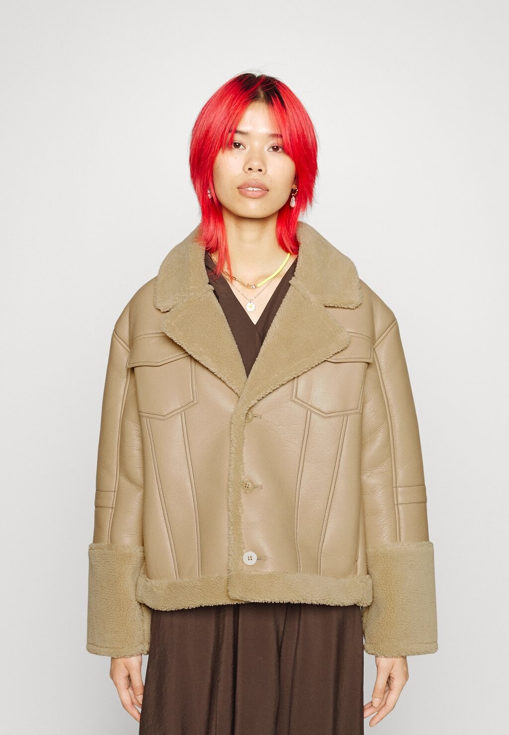 

Куртка из синтетической кожи JJXX RINE JACKET, цвет oatmeal