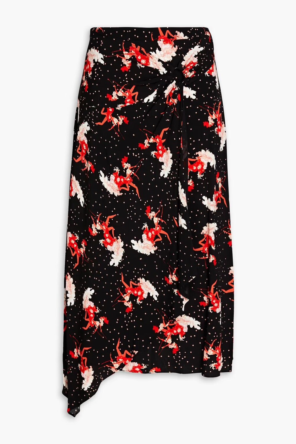 

Юбка миди из крепа Brighton с эффектом запаха и декорированным принтом Diane Von Furstenberg, черный