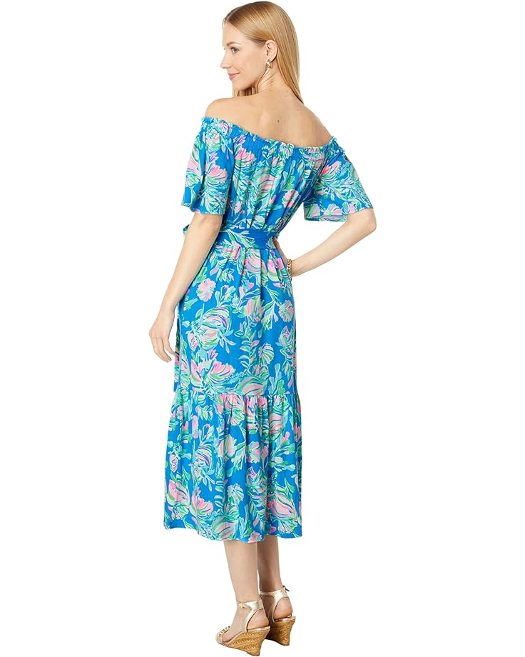 Платье Lilly Pulitzer Merle Midi Dress, цвет Blue Flare Fancy Fins