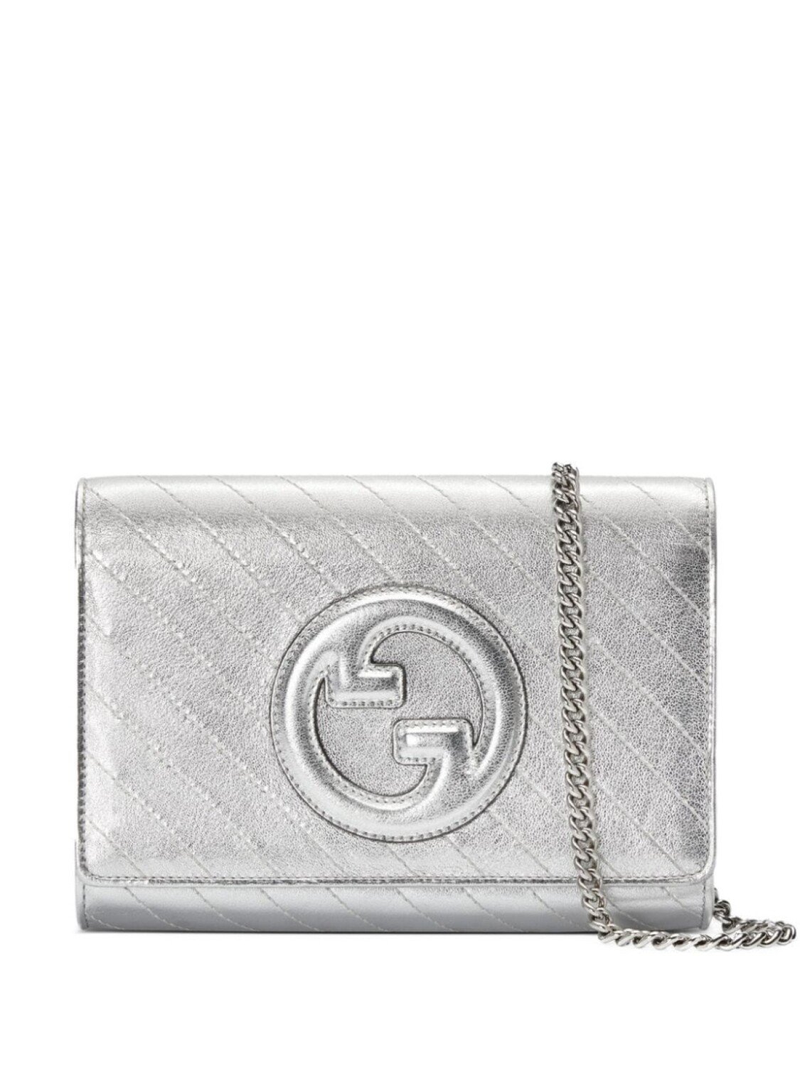 

Gucci сумка через плечо Blondie с эффектом металлик, серебристый