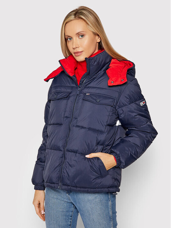 

Пуховик стандартного кроя Tommy Jeans, синий