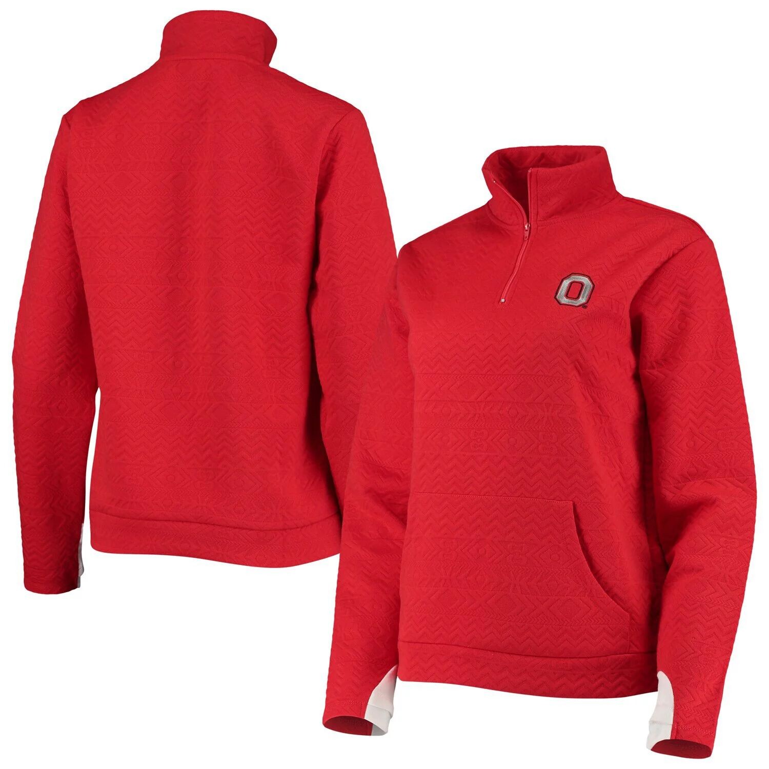 

Женская куртка Gameday Couture Scarlet Ohio State Buckeyes с молнией четверти с тиснением