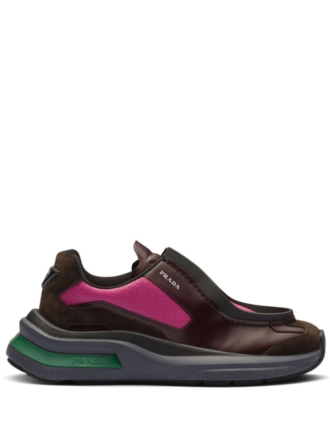 

Prada кроссовки на массивной подошве со вставками, красный