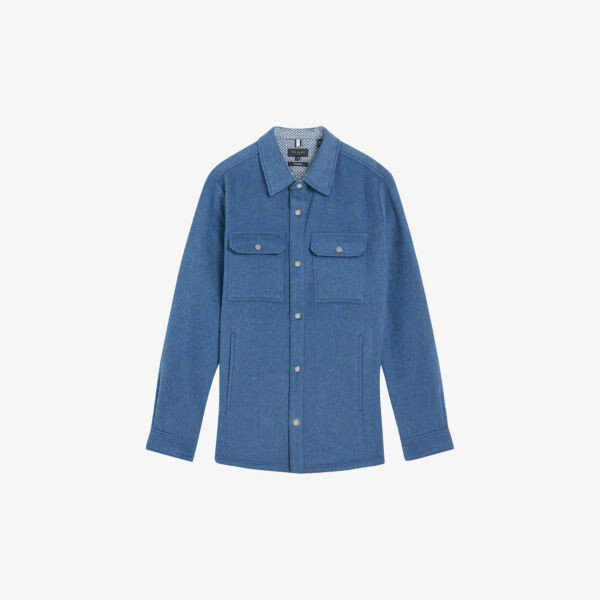 

Рубашка aderbry из смесовой шерсти с накладными карманами Ted Baker, синий