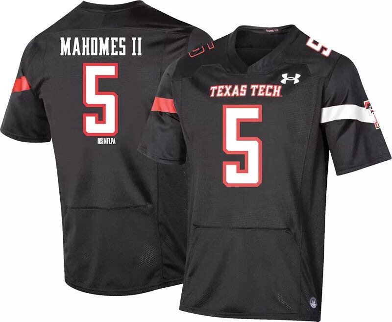 

Мужская футбольная майка Under Armour Texas Tech Red Raiders Патрика Махоумса II #5, черная реплика