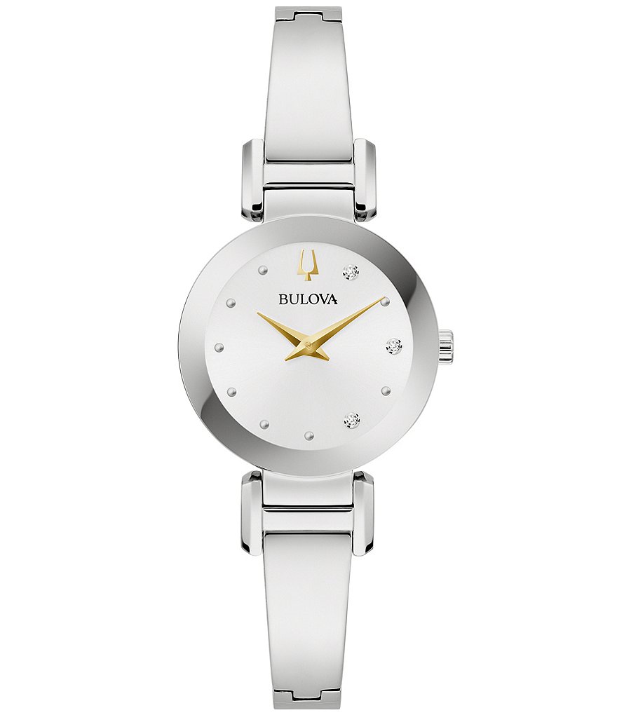 цена Женские современные кварцевые аналоговые серебряные часы Bulova с браслетом, серебро