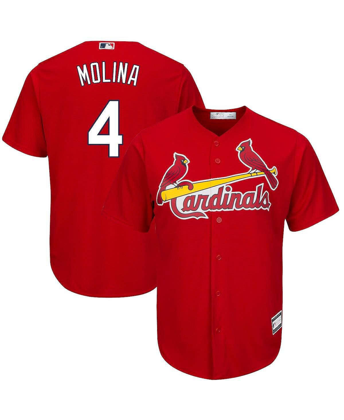 

Мужская красная футболка Yadier Molina St. Louis Cardinals Big and Tall Replica Player Profile, Красный