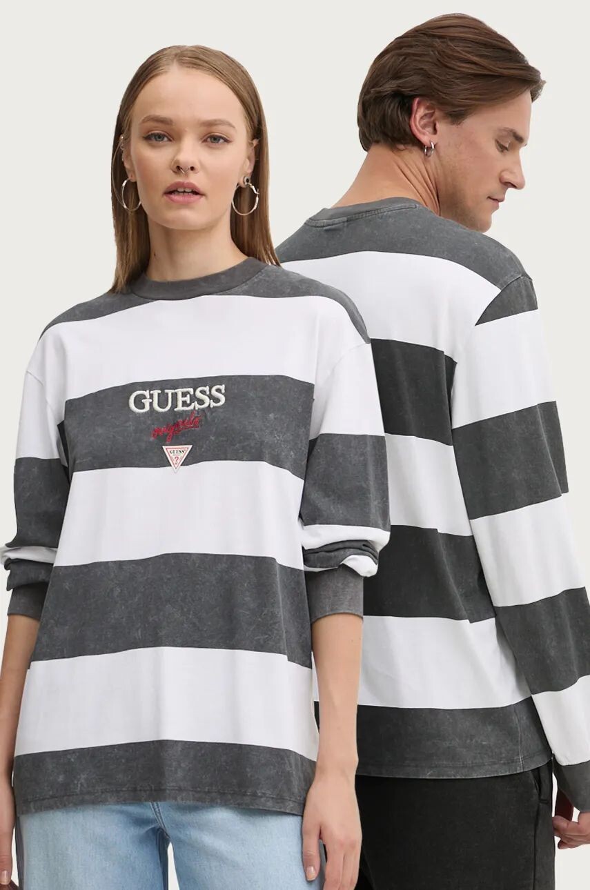 

Хлопковый топ Guess Originals с длинными рукавами, серый