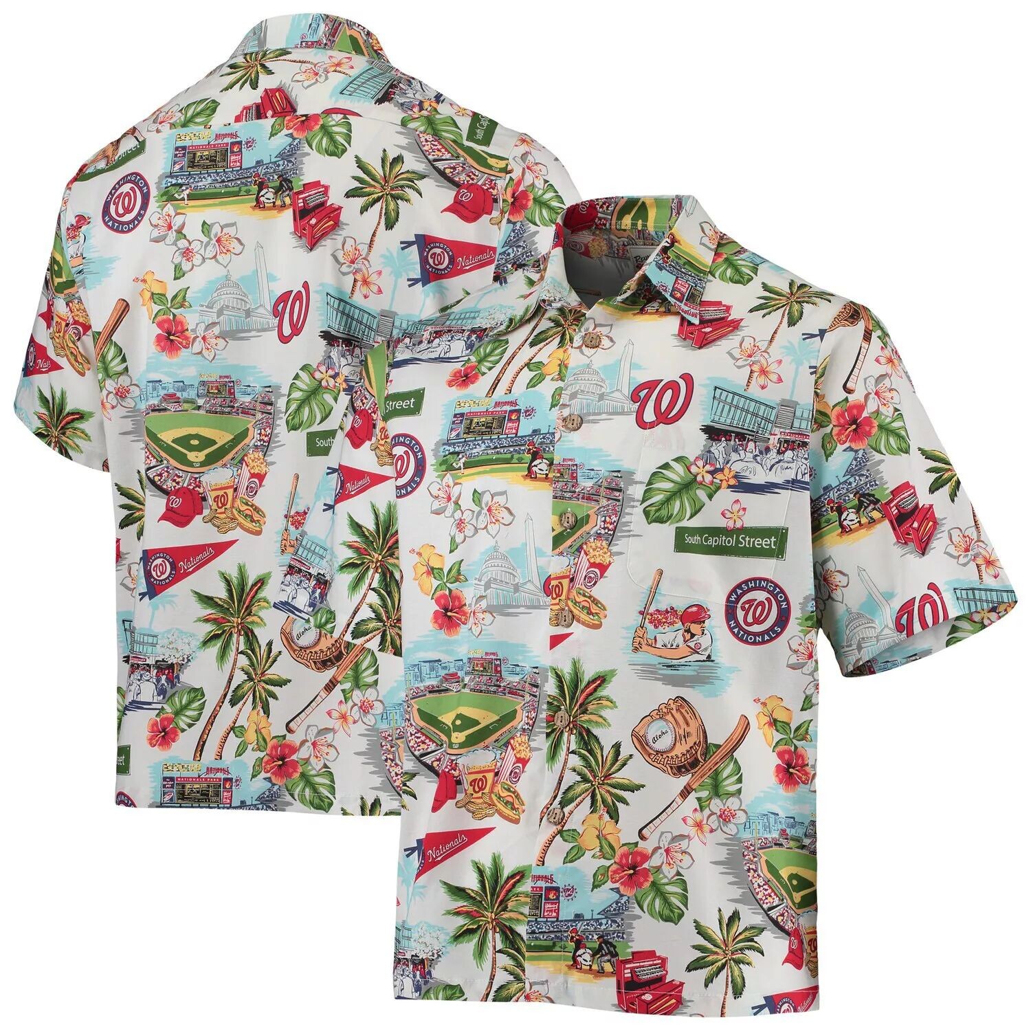 

Мужская белая рубашка на пуговицах Reyn Spooner Washington Nationals Scenic
