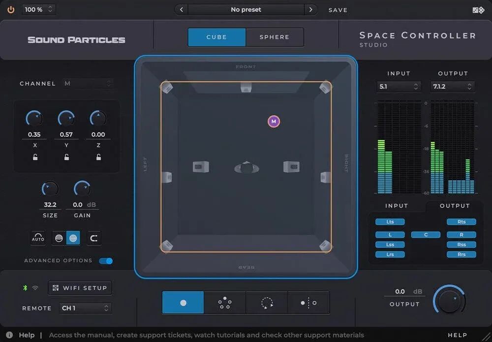 

Стандартный плагин Sound Particles Space Controller