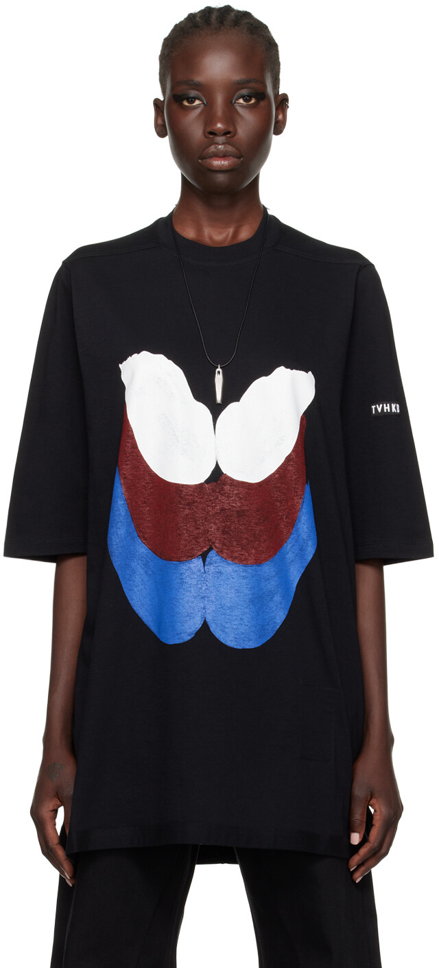 

Эксклюзивная черная футболка Rick Owens SSENSE KEMBRA PFAHLER Edition Jumbo, Черный