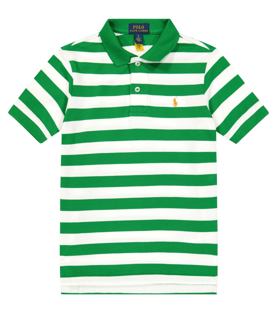 

Рубашка-поло из хлопка в полоску Polo Ralph Lauren, зеленый