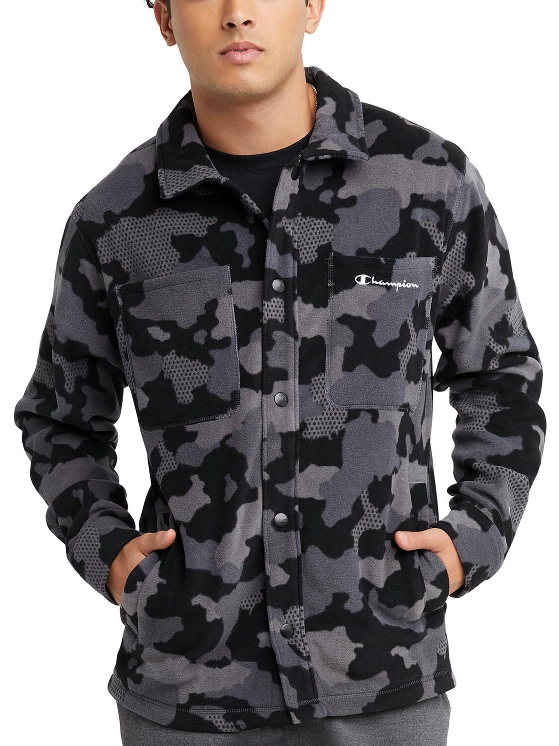 

Мужская камуфляжная флисовая куртка из полиэстера Champion, цвет Mesh Camo Neutral