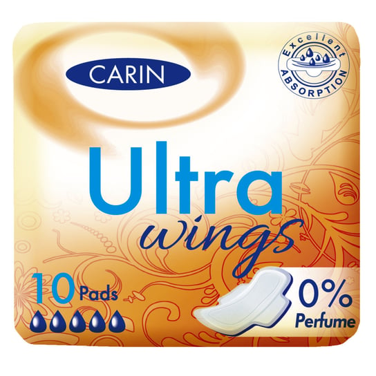 Гигиенические прокладки, 10 шт. Carin, Ultra Wings