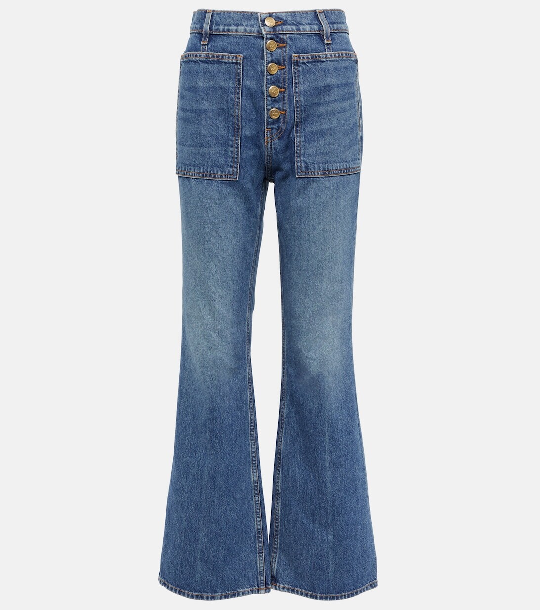 

Расклешенные джинсы Lou с высокой посадкой ULLA JOHNSON, синий