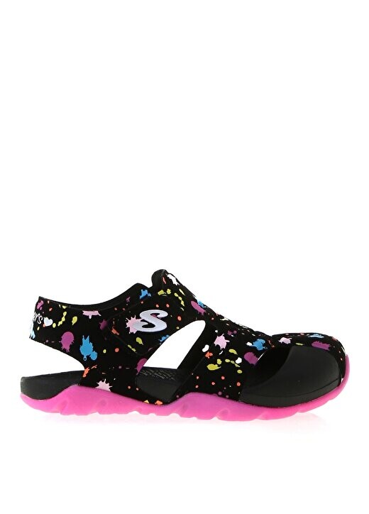 

Сандалии для девочек черно-розовые 86428L BKHP SIDE WAVE Skechers, розовый